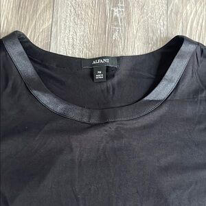 Alfani Black Satin Trim Top